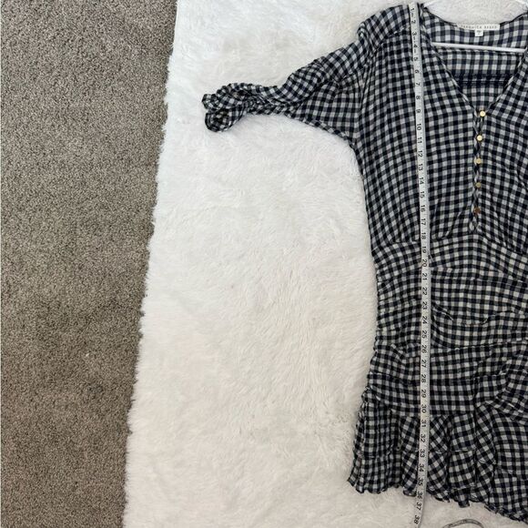 Veronica Beard Campbell Navy and White Gingham Ruched Dress Size 8 - Picture 13 of 13